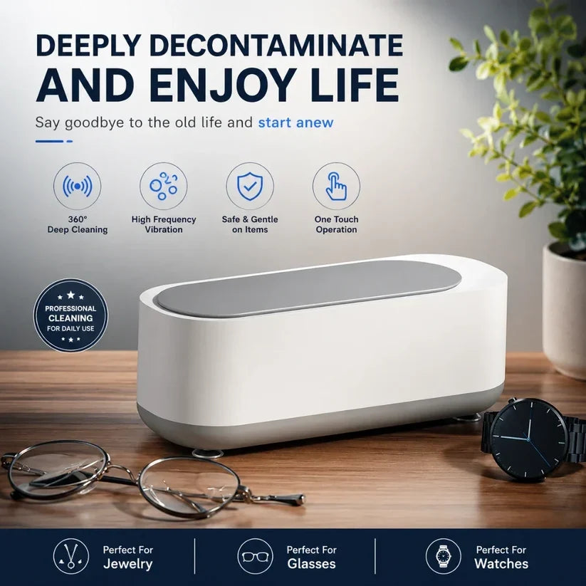 Ultrasonic Cleaner High Frequency Household Mini Portable Ultrasonic Vibration Cleaning Machine