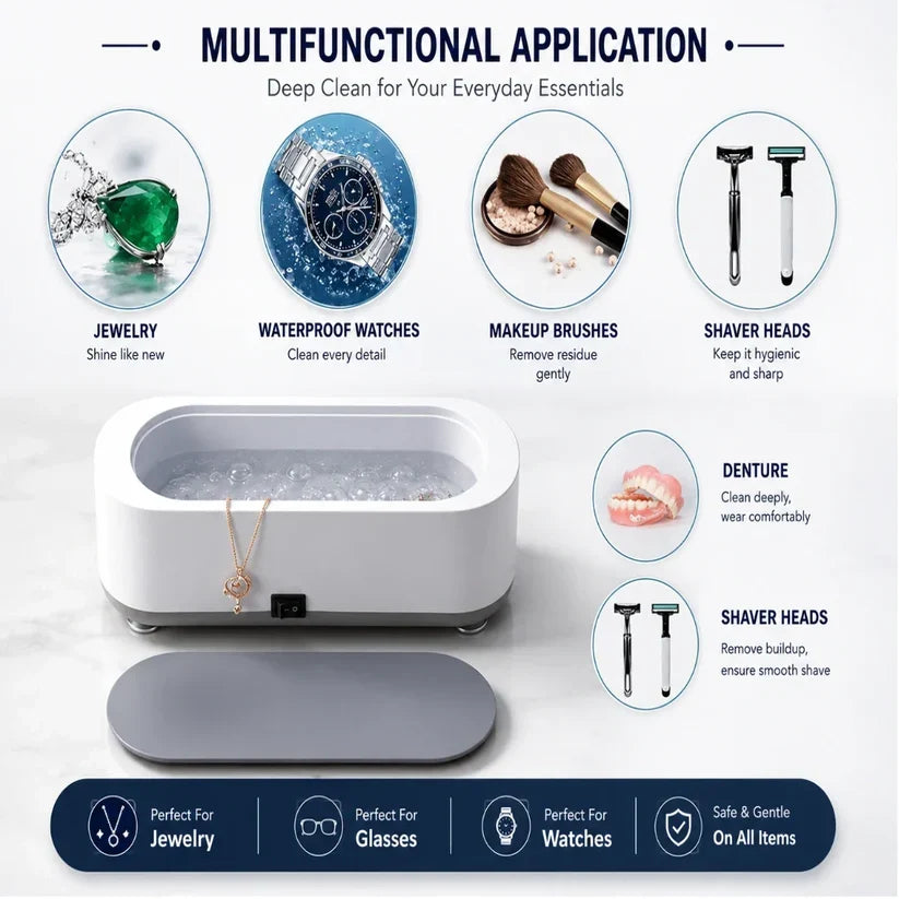 Ultrasonic Cleaner High Frequency Household Mini Portable Ultrasonic Vibration Cleaning Machine