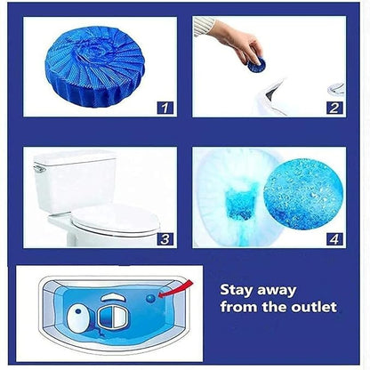 Automatic Toilet Bowl Cleaner Tablets (Pack of 10), Bathroom Toilet Tank Cleaner, Toilet Blue Clean Bubbles, Long-Lasting, Mild Lemon Scent, Fresh Air and No Pungent Odor