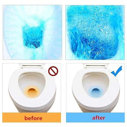 Automatic Toilet Bowl Cleaner Tablets (Pack of 10), Bathroom Toilet Tank Cleaner, Toilet Blue Clean Bubbles, Long-Lasting, Mild Lemon Scent, Fresh Air and No Pungent Odor