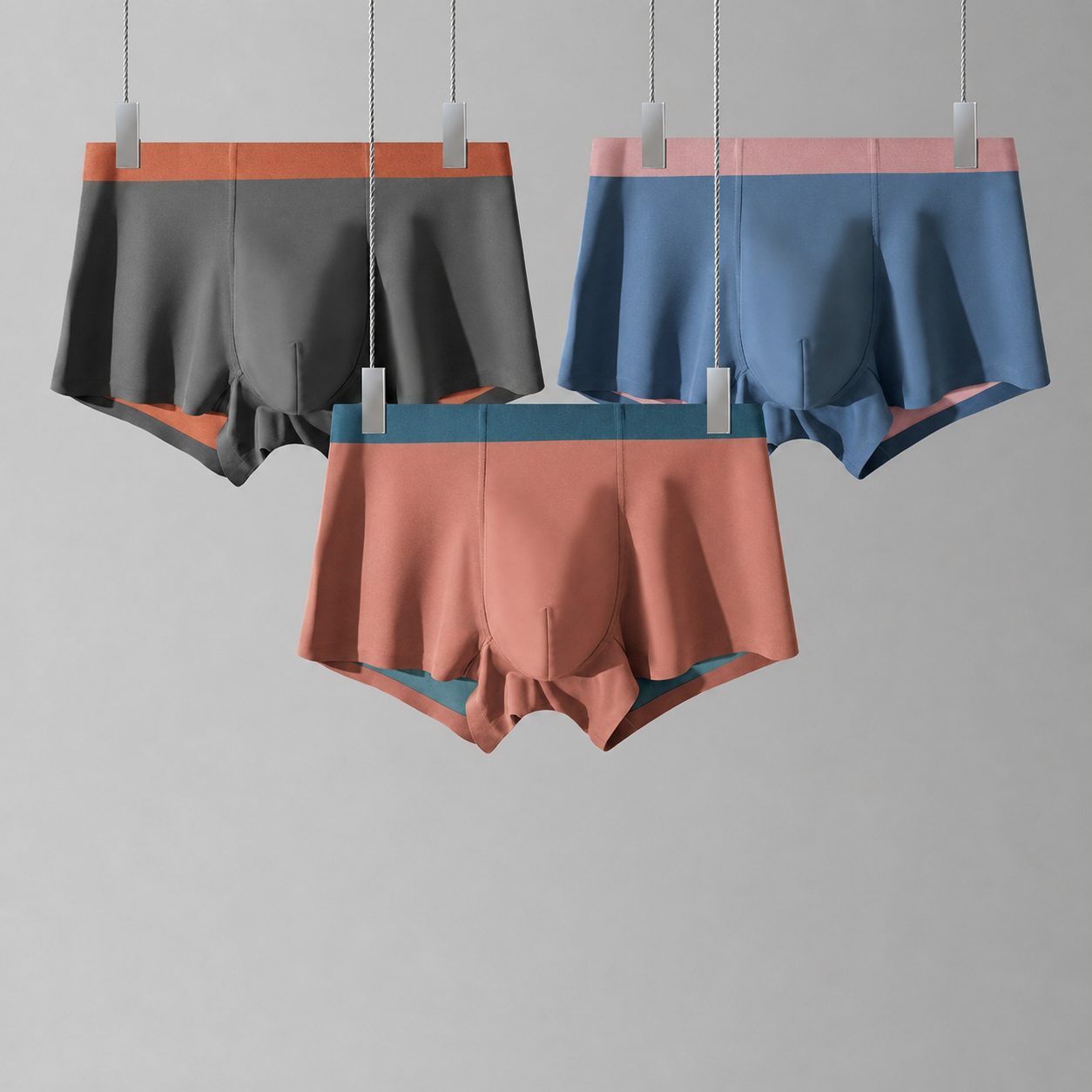 Men's 3-Pack AeroFlex Contrast Trunks