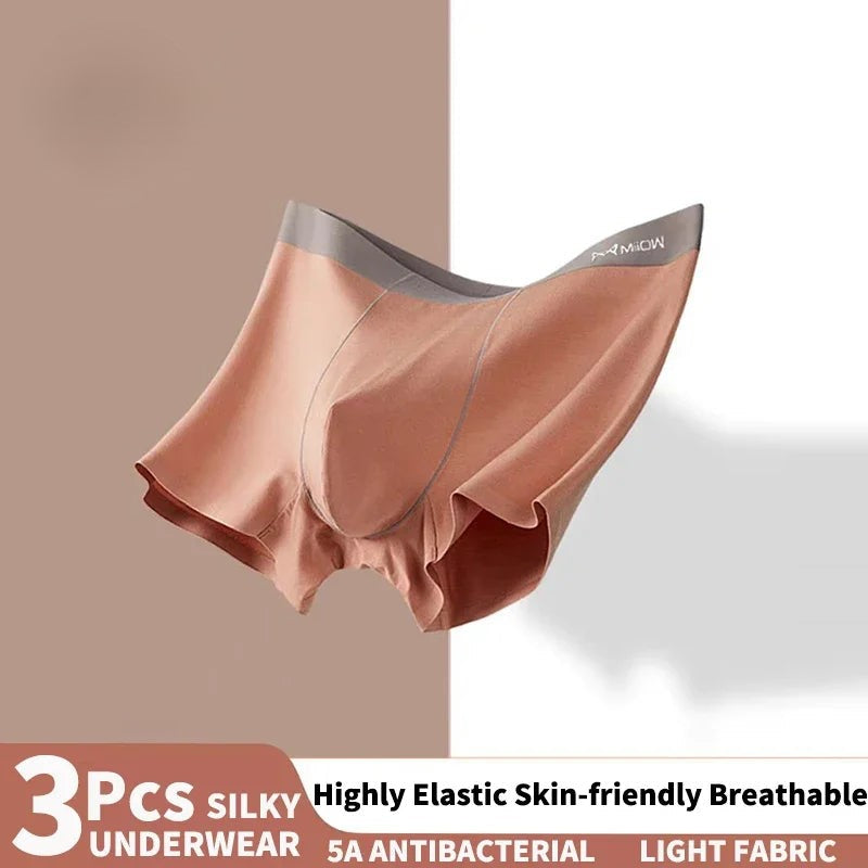 Men's 3-Pack Combo Ice Silk Briefs: Cool & Breathable Comfort